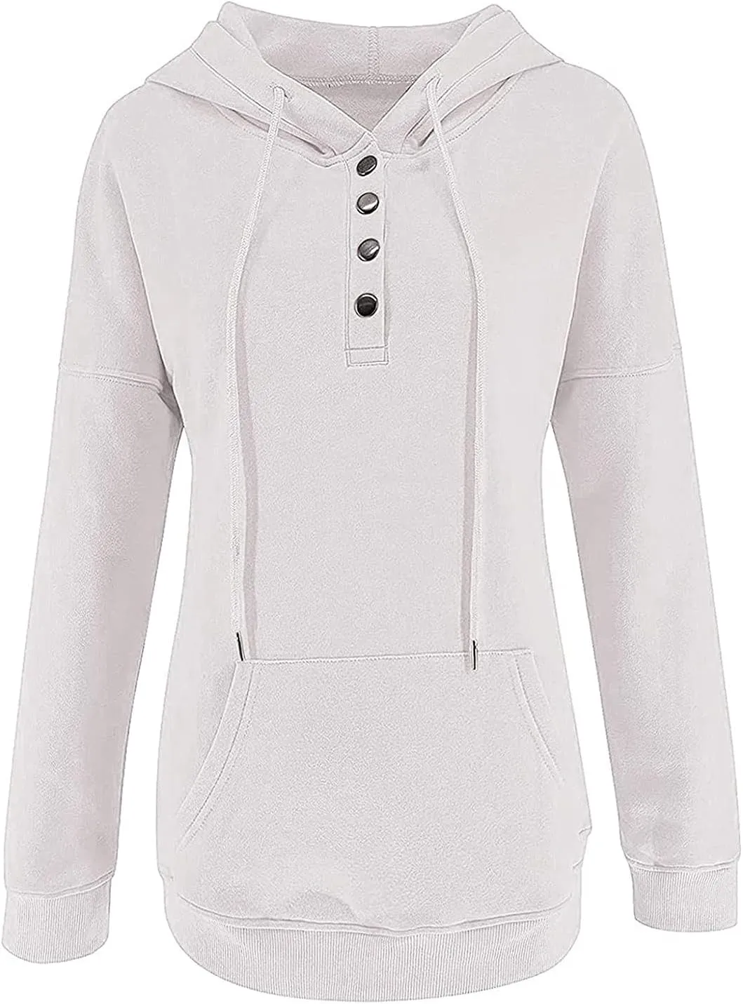Button Hoodie Tops Dressy Casual Hoodies for Women Long Sleeve Pockets Sweatshirts Fashion 2025 Fall Clothes