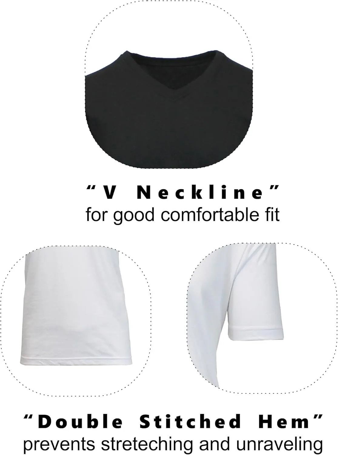 Galaxy by Harvic Men's 6-Pack Short Sleeve V-Neck Modern Fit Classic Tees (S-3XL)