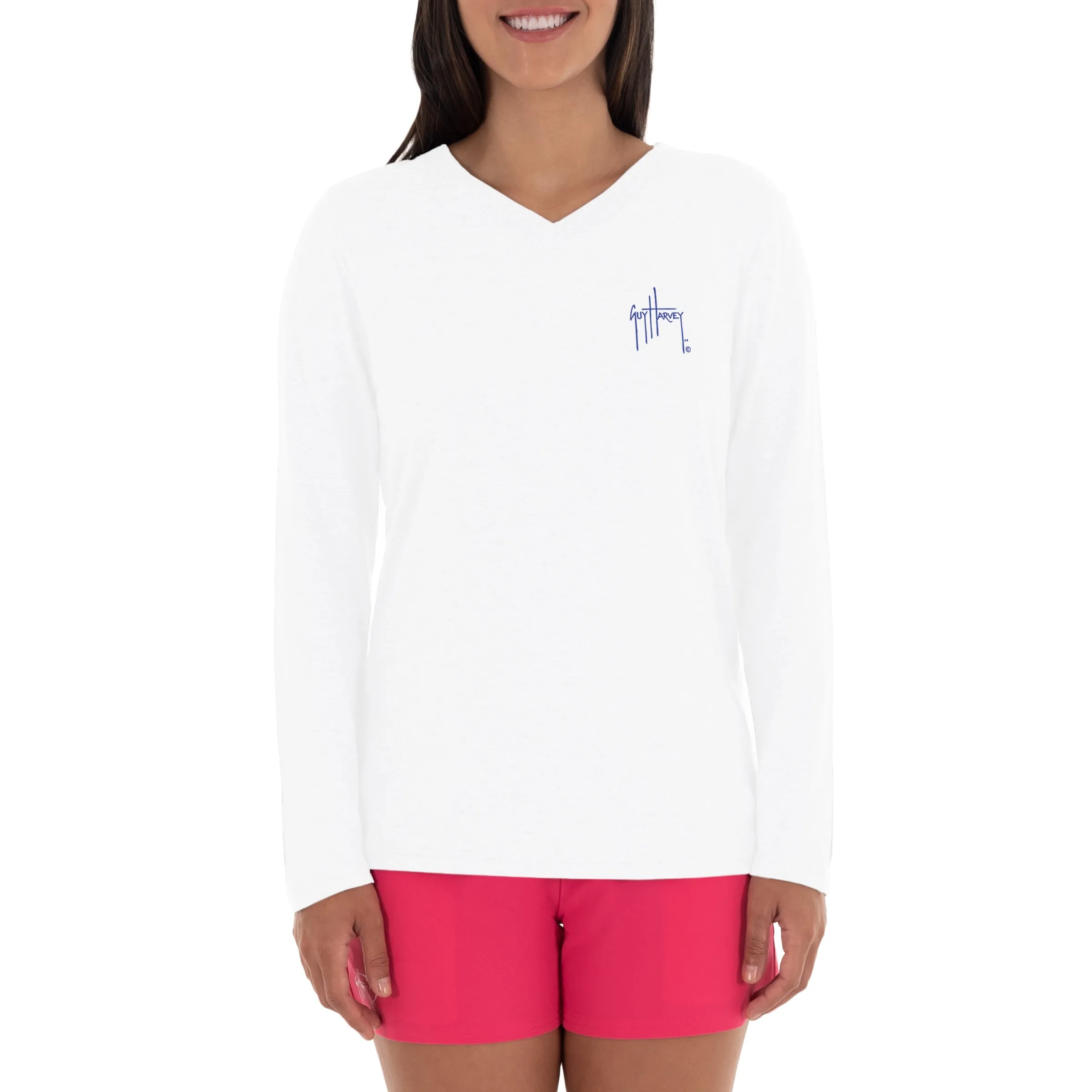 Ladies Americana Long Sleeve V-Neck T-Shirt