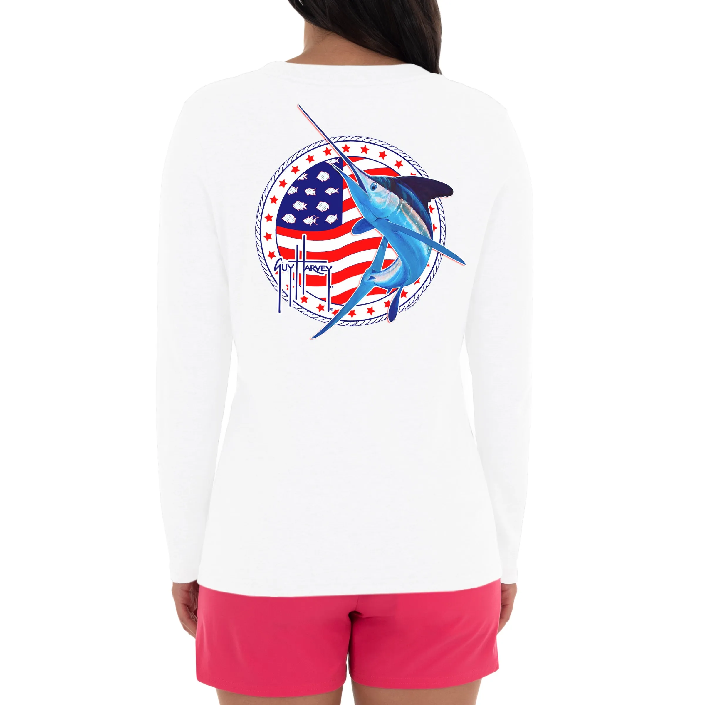 Ladies Americana Long Sleeve V-Neck T-Shirt