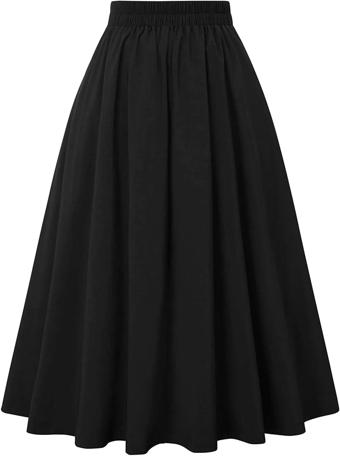 NREALY New Women's High Waist Pleated A Line Long Skirt Front Slit Belted Maxi Skirt