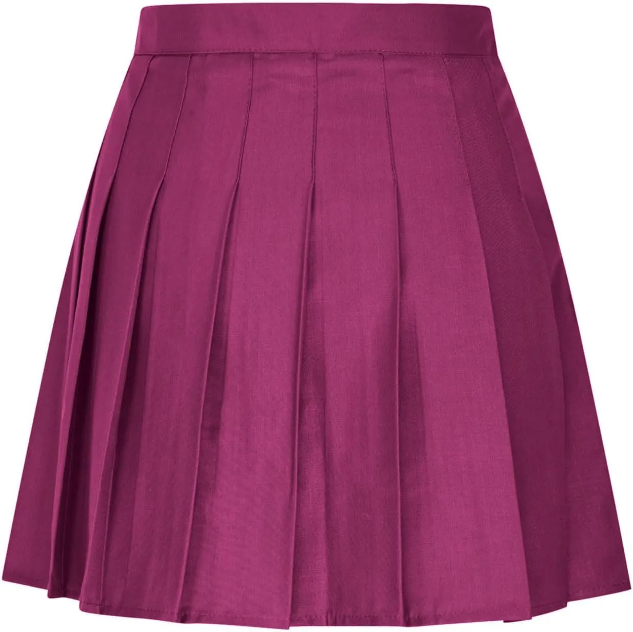 Pleated Skirts for Women High Waisted Zipper Solid Color Athletic Skater Cheerleading A Line Mini Skirt with Shorts