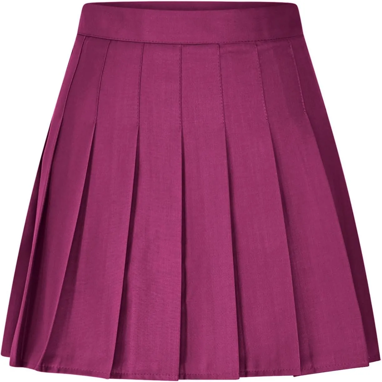 Pleated Skirts for Women High Waisted Zipper Solid Color Athletic Skater Cheerleading A Line Mini Skirt with Shorts
