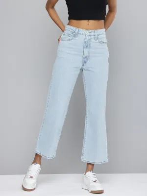 Women's Light Blue Bootcut Fit High Rise Jeans