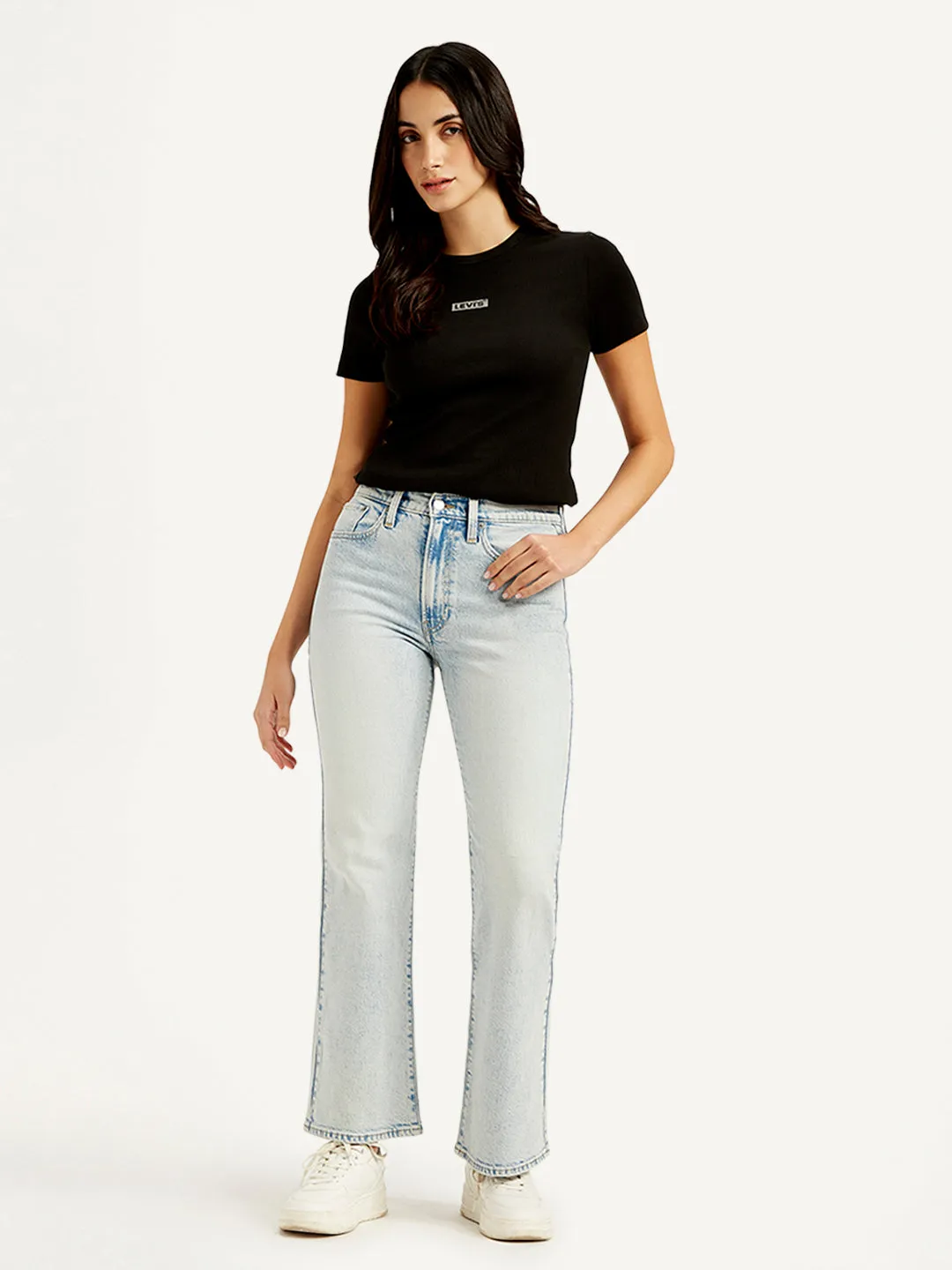 Women's Light Blue Bootcut Fit Mid Rise Jeans