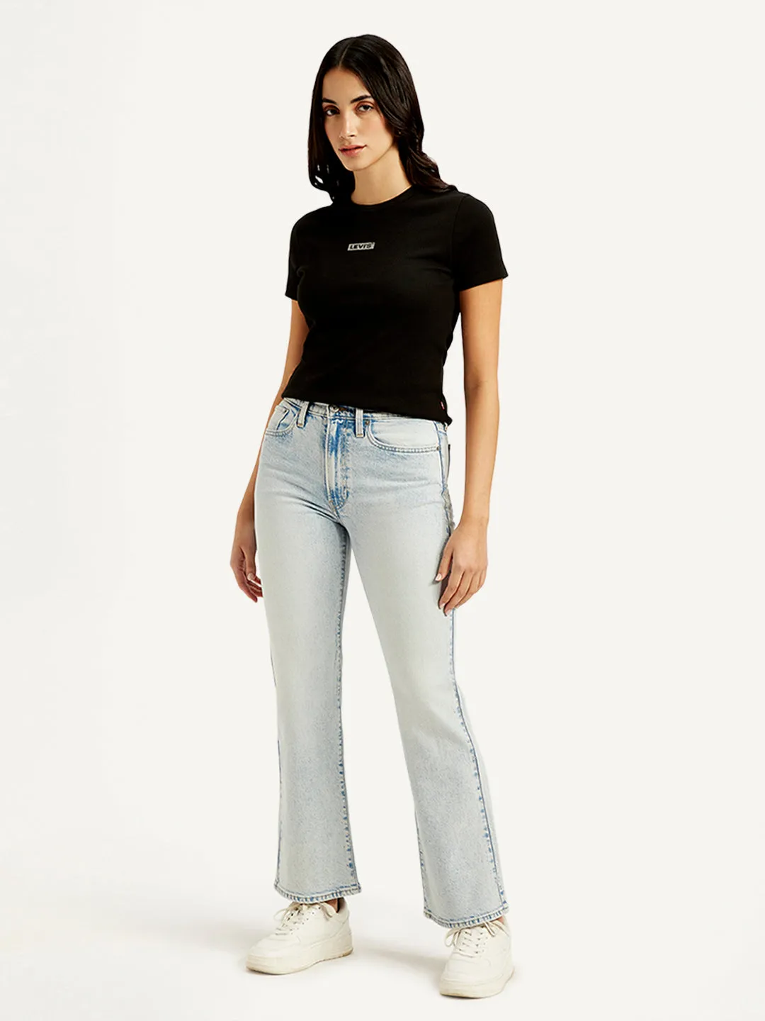 Women's Light Blue Bootcut Fit Mid Rise Jeans