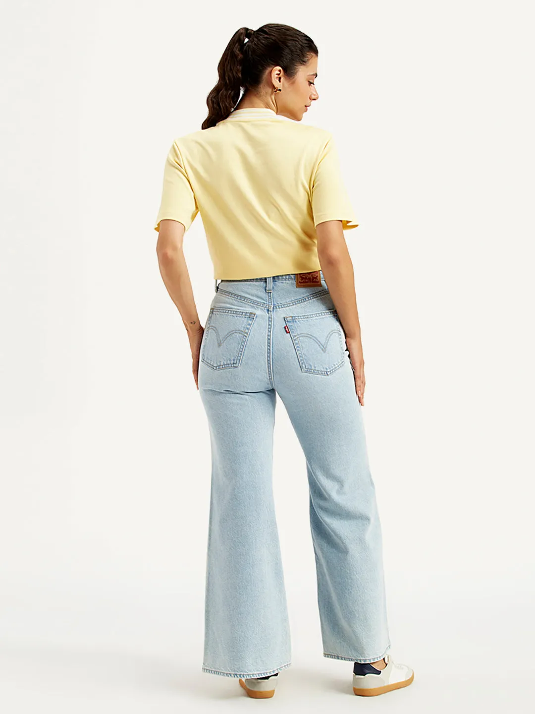 Women's Light Blue Flared Fit High Rise Jeans