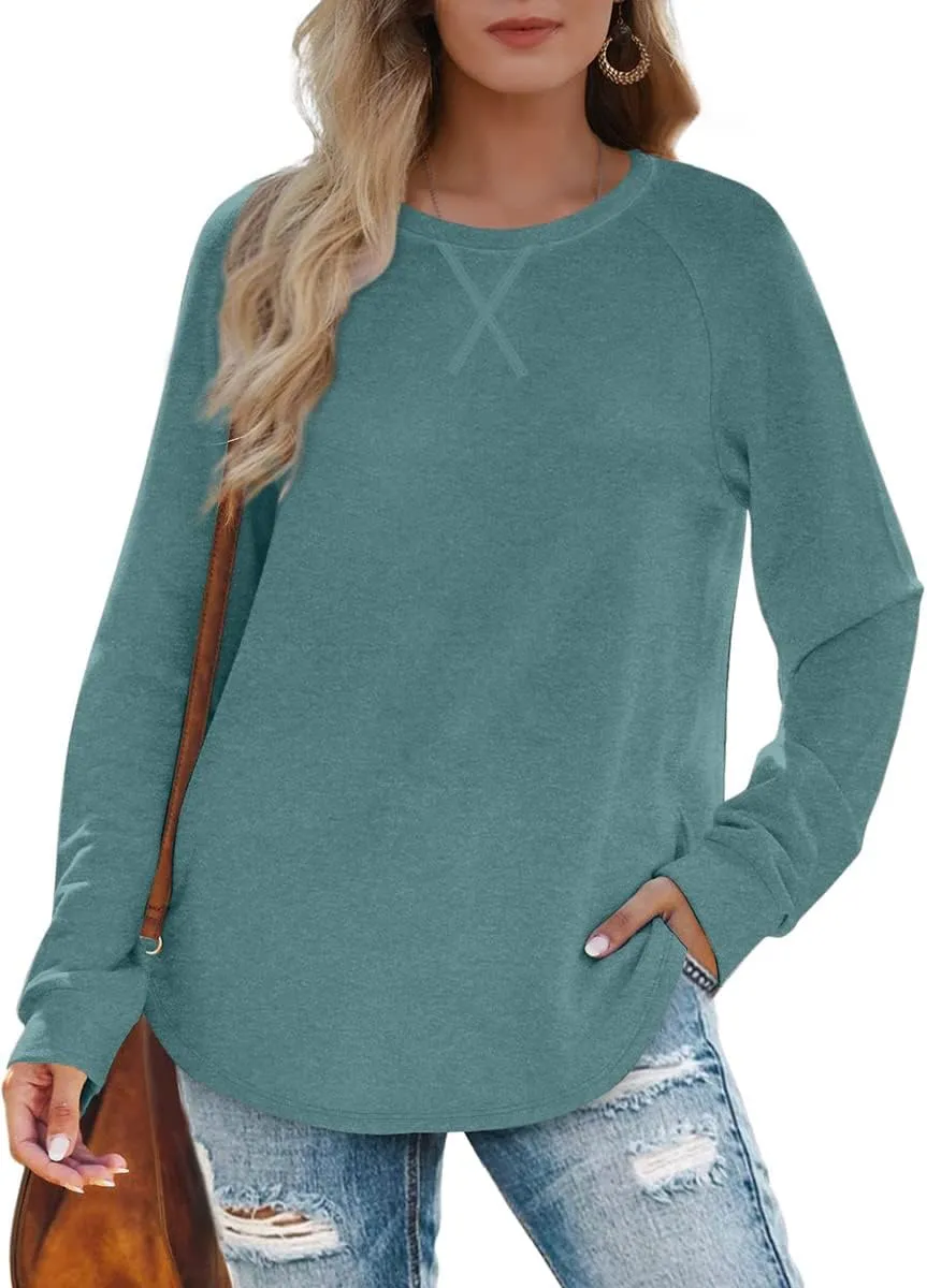 XIEERDUO Womens Sweatshirts Crewneck Loose Fitting Tops For Women Long Sleeve Shirts Pullover