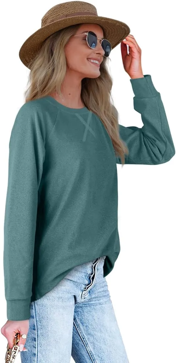 XIEERDUO Womens Sweatshirts Crewneck Loose Fitting Tops For Women Long Sleeve Shirts Pullover