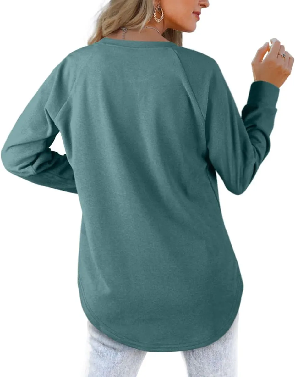 XIEERDUO Womens Sweatshirts Crewneck Loose Fitting Tops For Women Long Sleeve Shirts Pullover